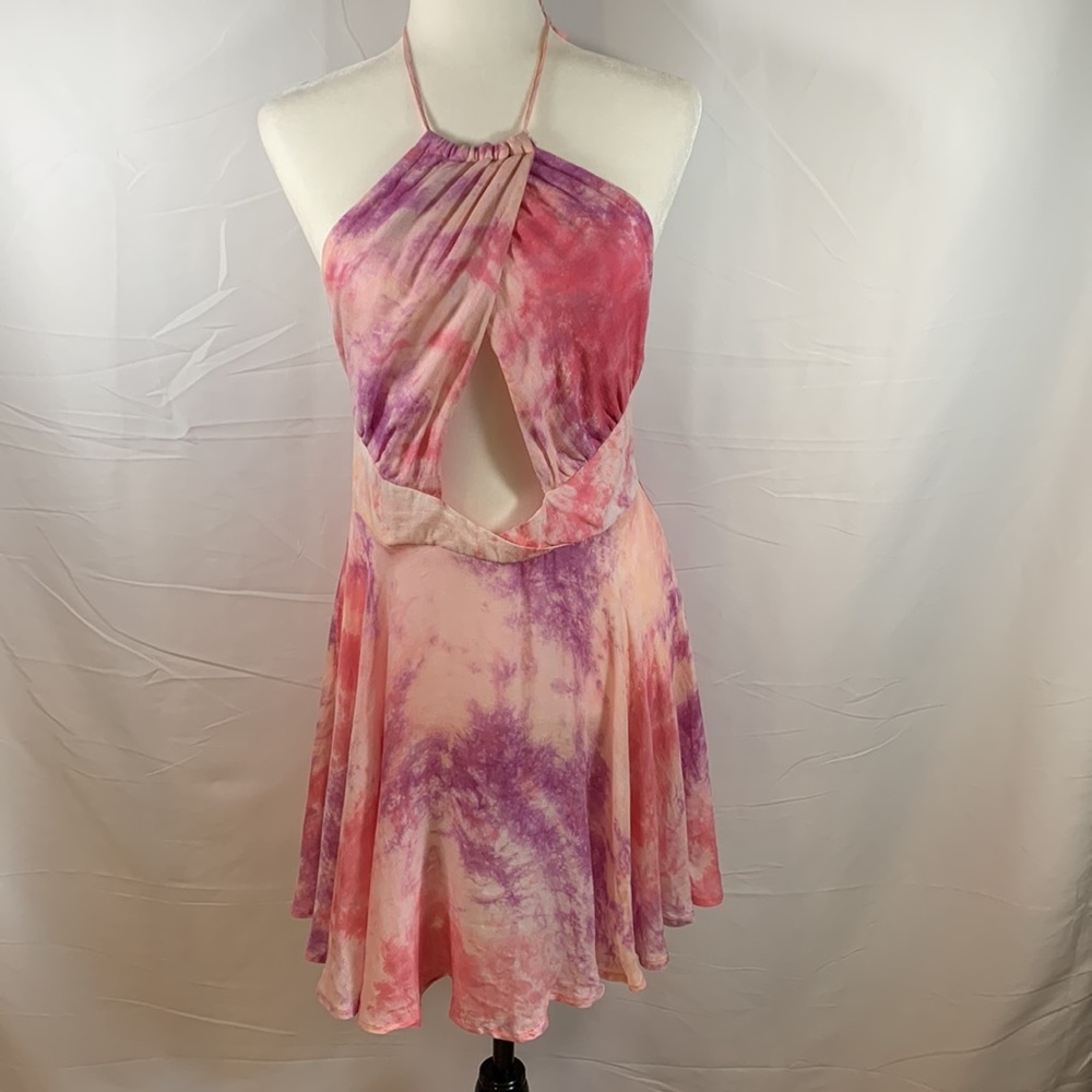 Nasty Gal Pink & Purple Halter Dress